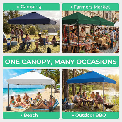 DabisCamp 10x10 Pop-Up Canopy Tent with One-Push Instant Setup