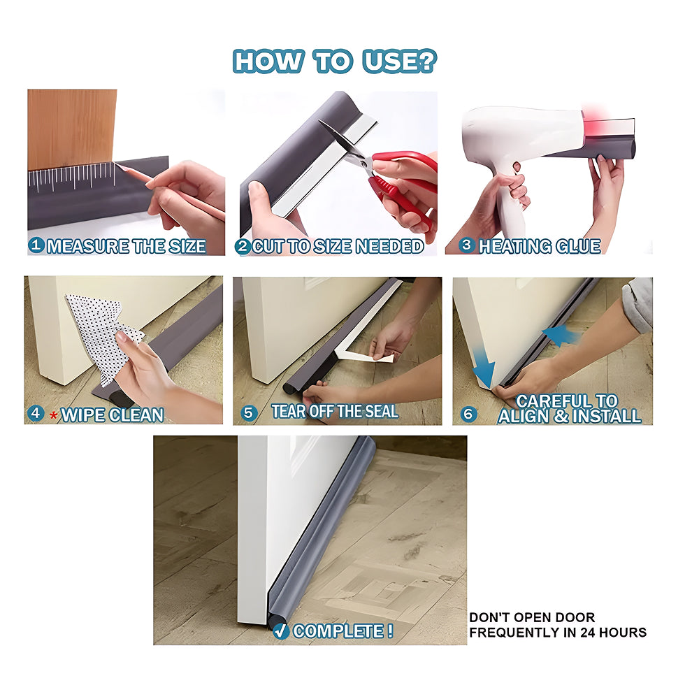 DaxenMix Door Draft Stopper - Premium Leather Double-Sided Under Door Seal, Fits up to 36