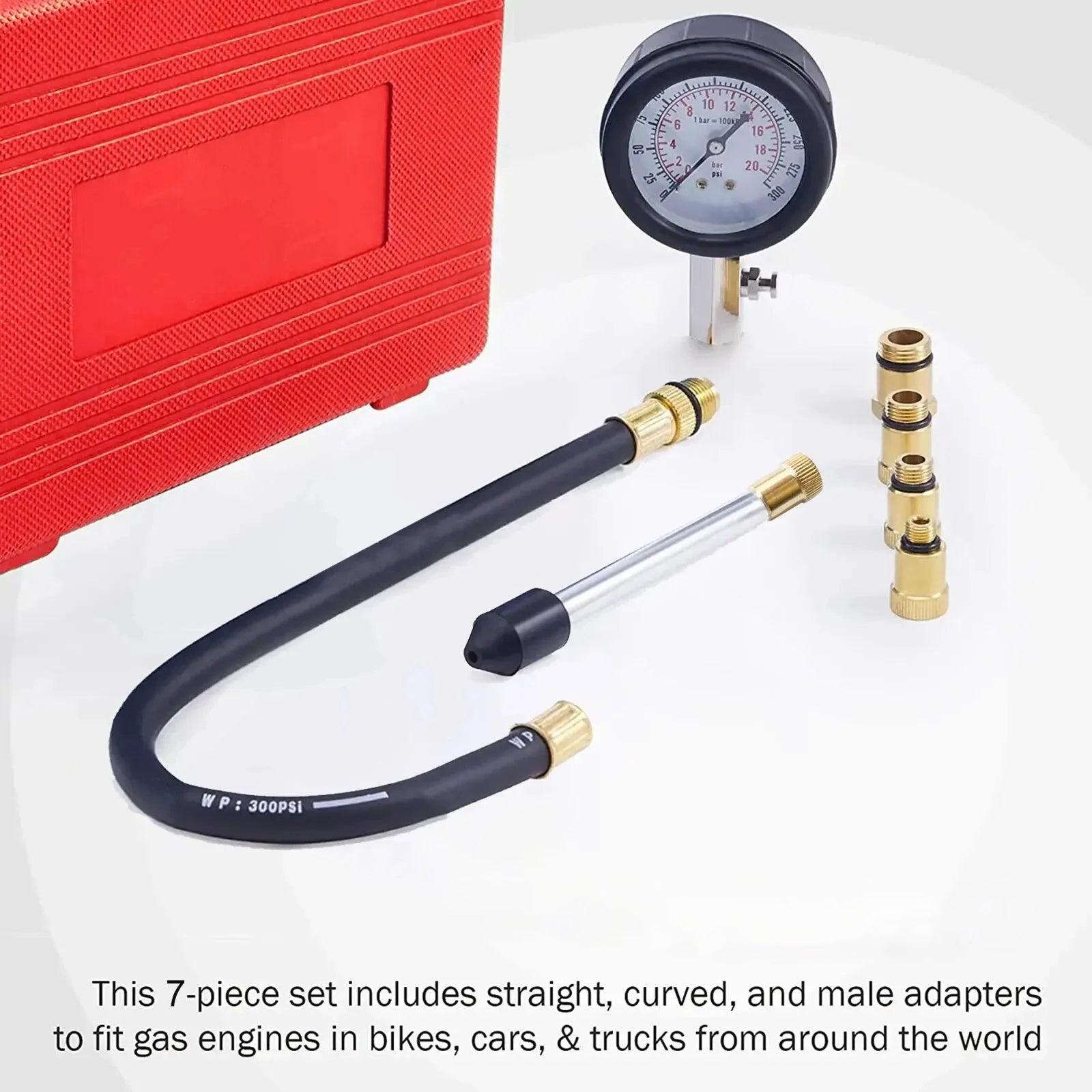 DelNopsi Fuel Pressure Tester 300 PSI 99% Accuracy Gasoline Gauge Kit