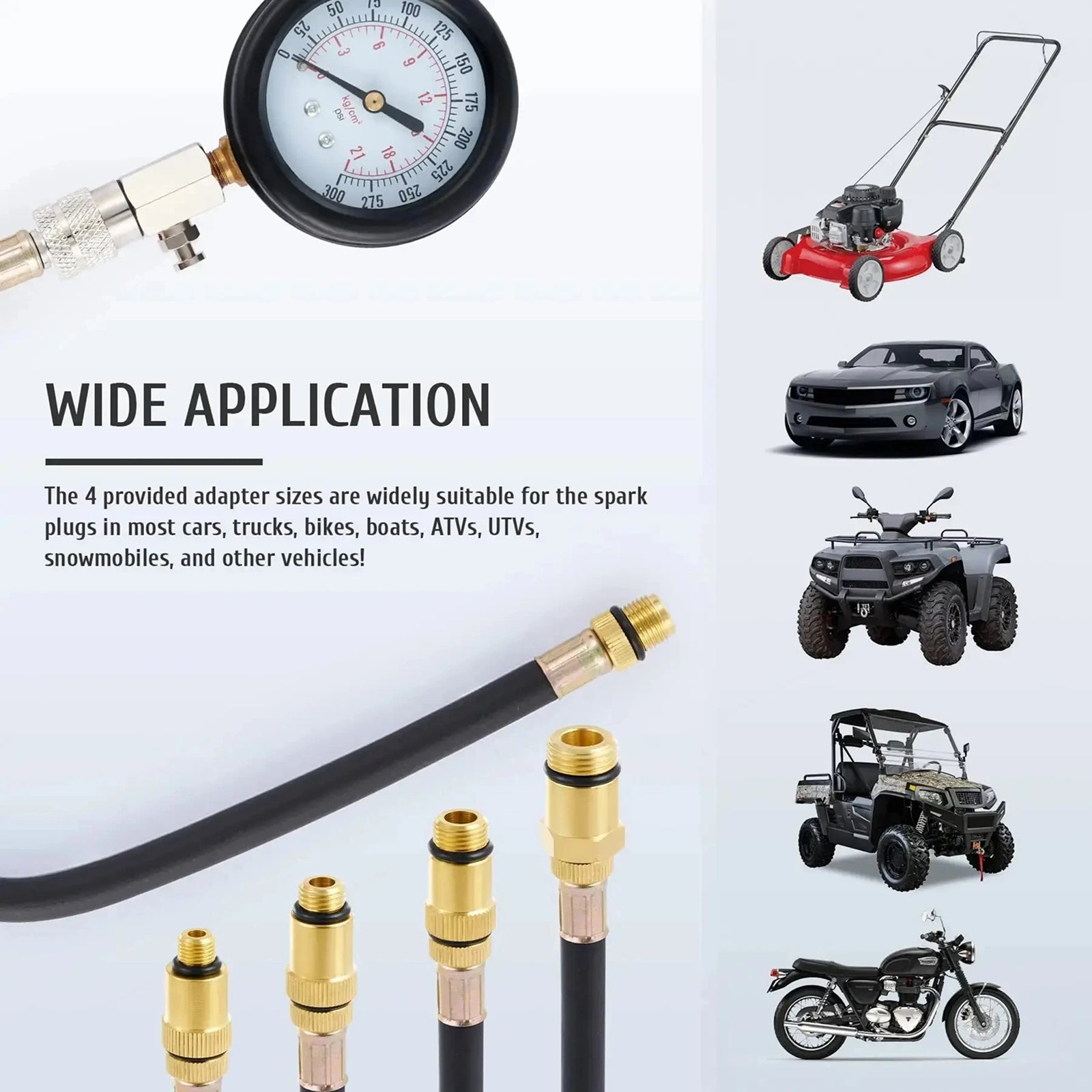 DelNopsi Fuel Pressure Tester 300 PSI 99% Accuracy Gasoline Gauge Kit