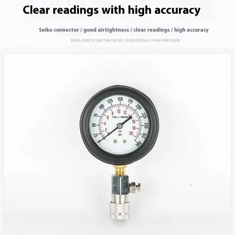 DelNopsi Fuel Pressure Tester 300 PSI 99% Accuracy Gasoline Gauge Kit