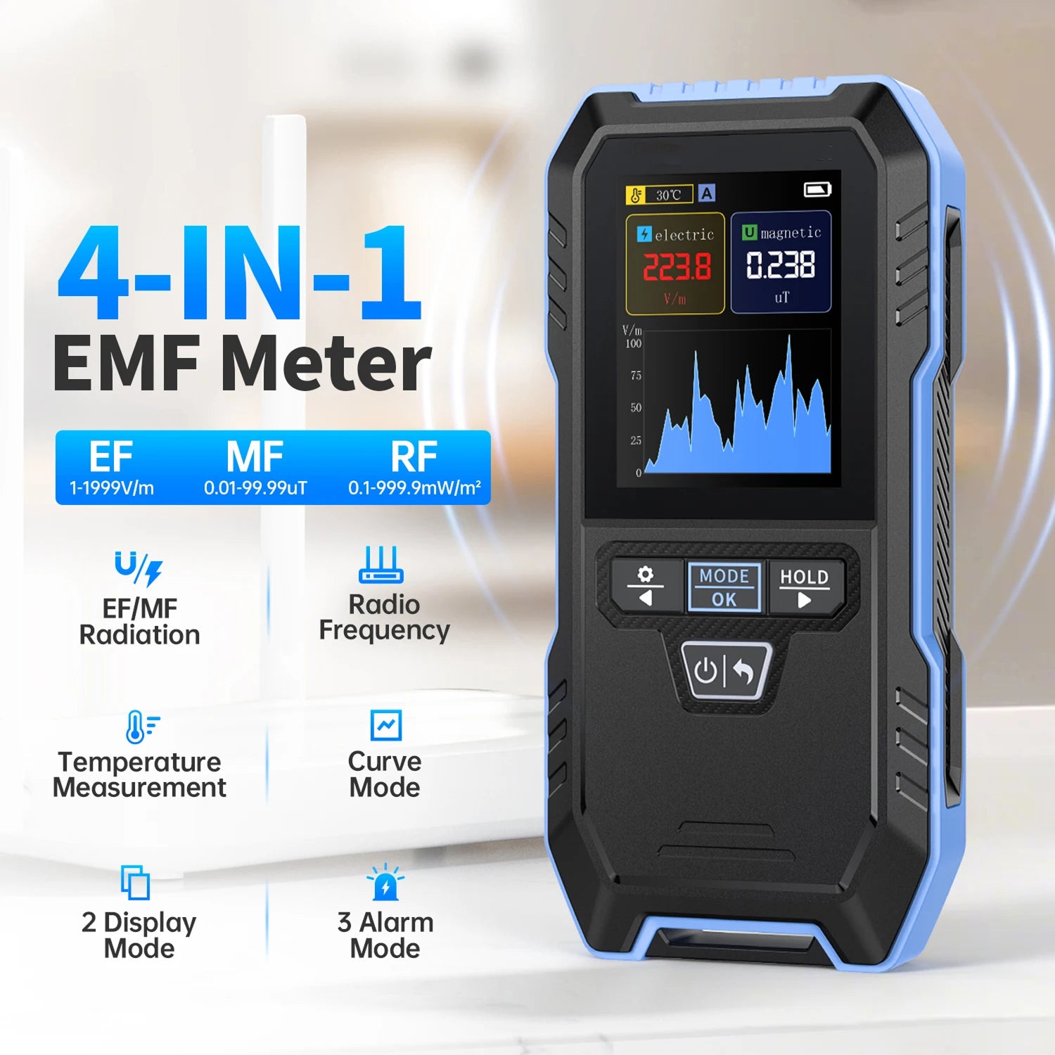 DetexMifi EMF Detector 3-in-1 0.01μT Precision 2.4