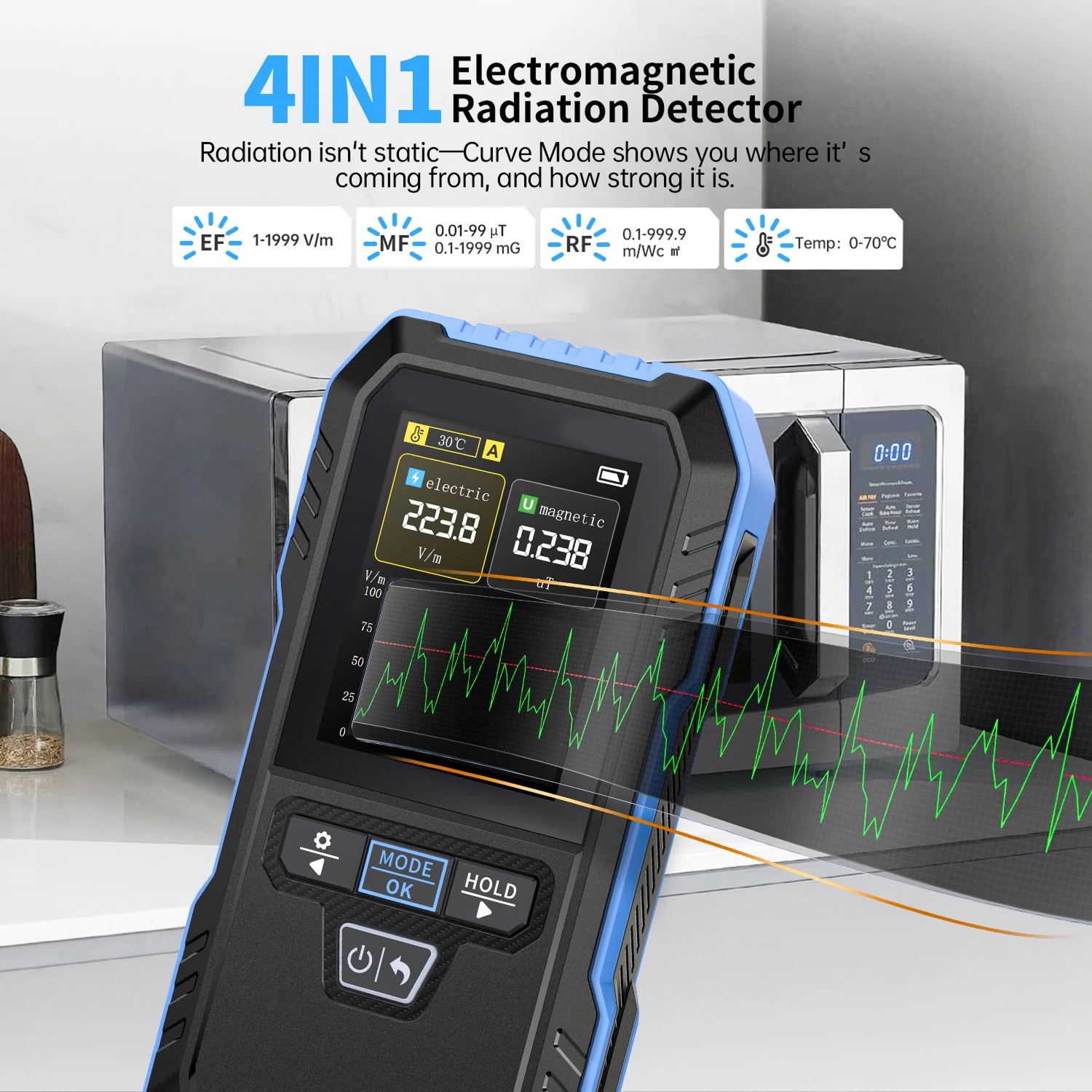DetexMifi EMF Detector 3-in-1 0.01μT Precision 2.4
