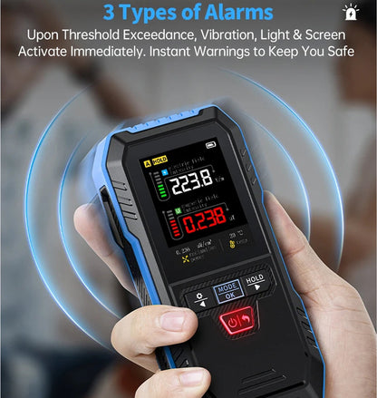 DetexMifi EMF Detector 3-in-1 0.01μT Precision 2.4" Color Screen 1000mW/cm² Meter