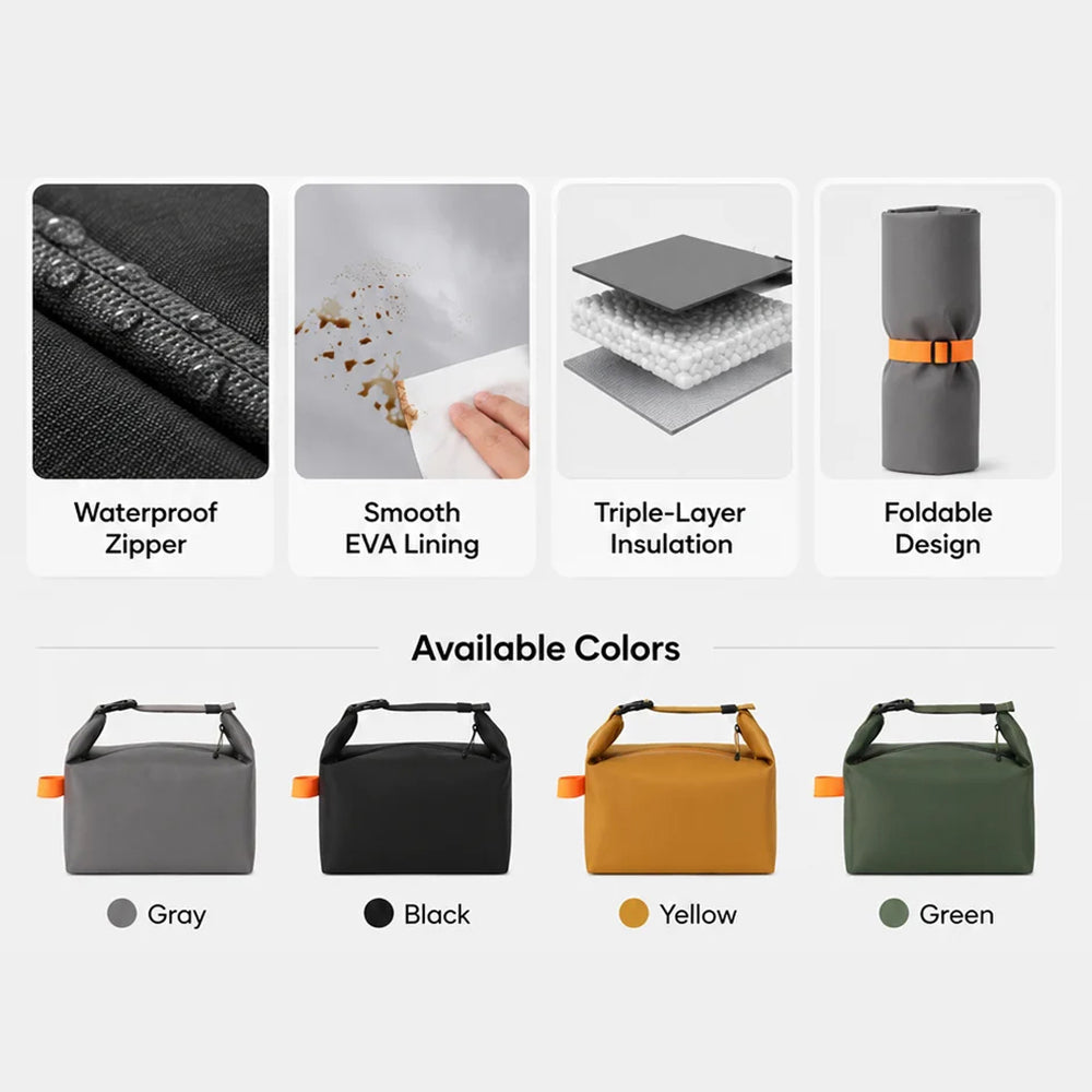 Insulated Lunch Bag - Portable Leakproof Lunch Box Cooler for Work, School, and Picnic