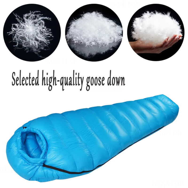 DosiLivix Down Sleeping Bag - 800+ Fill Power White Goose Down, 400T Waterproof Nylon Ripstop