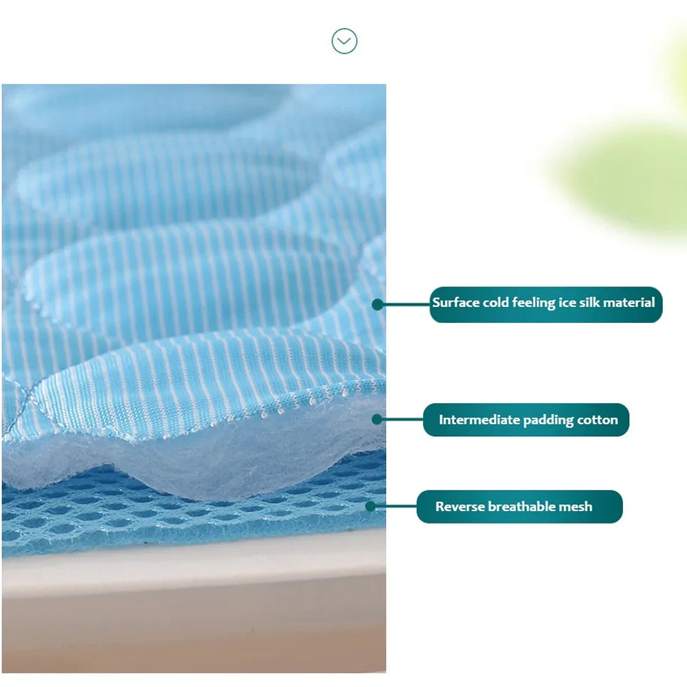 Self Cooling Mat for Dogs Ice Silk Washable Pet Pad Cushion for Crate Bed Car DovixMati