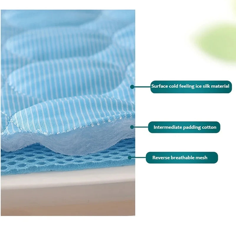 Self Cooling Mat for Dogs Ice Silk Washable Pet Pad Cushion for Crate Bed Car DovixMati