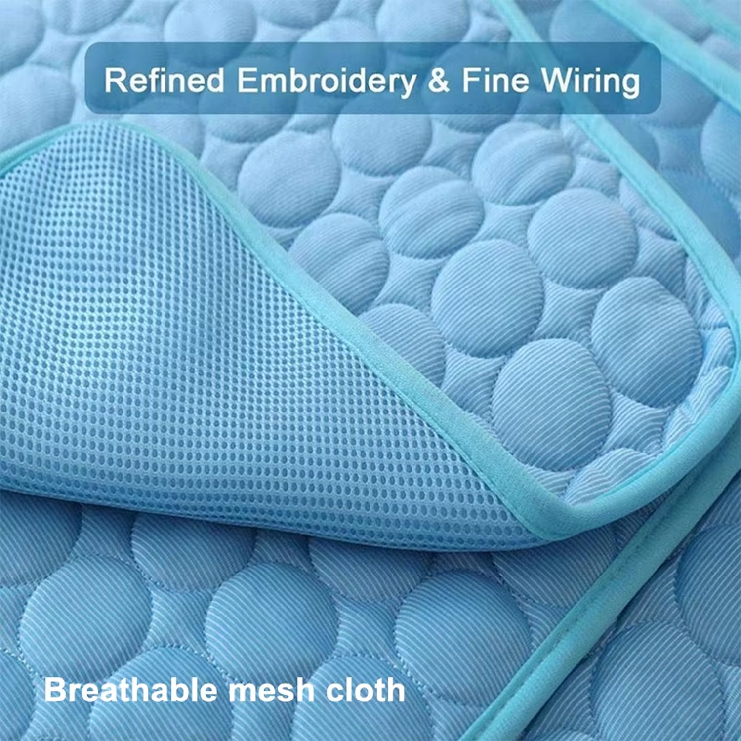 Self Cooling Mat for Dogs Ice Silk Washable Pet Pad Cushion for Crate Bed Car DovixMati