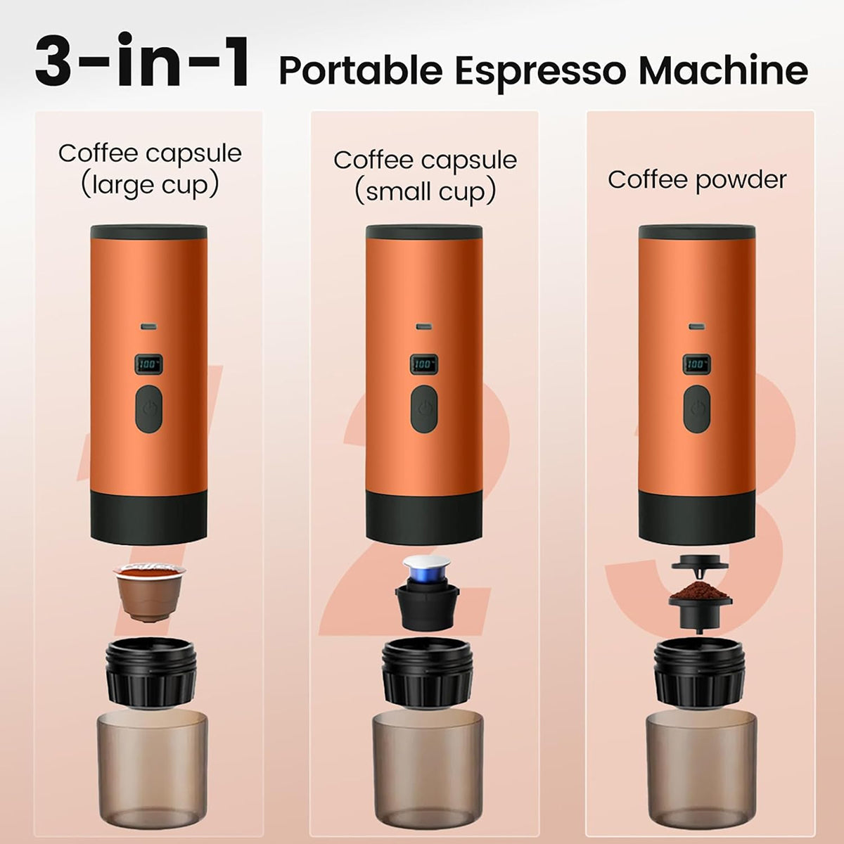 Portable Espresso Maker - Handheld Mini Travel Coffee Machine for Camping & Home