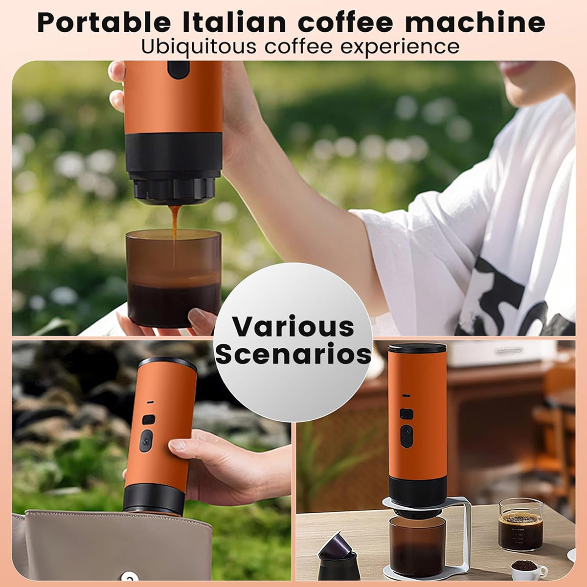 Portable Espresso Maker - Handheld Mini Travel Coffee Machine for Camping & Home