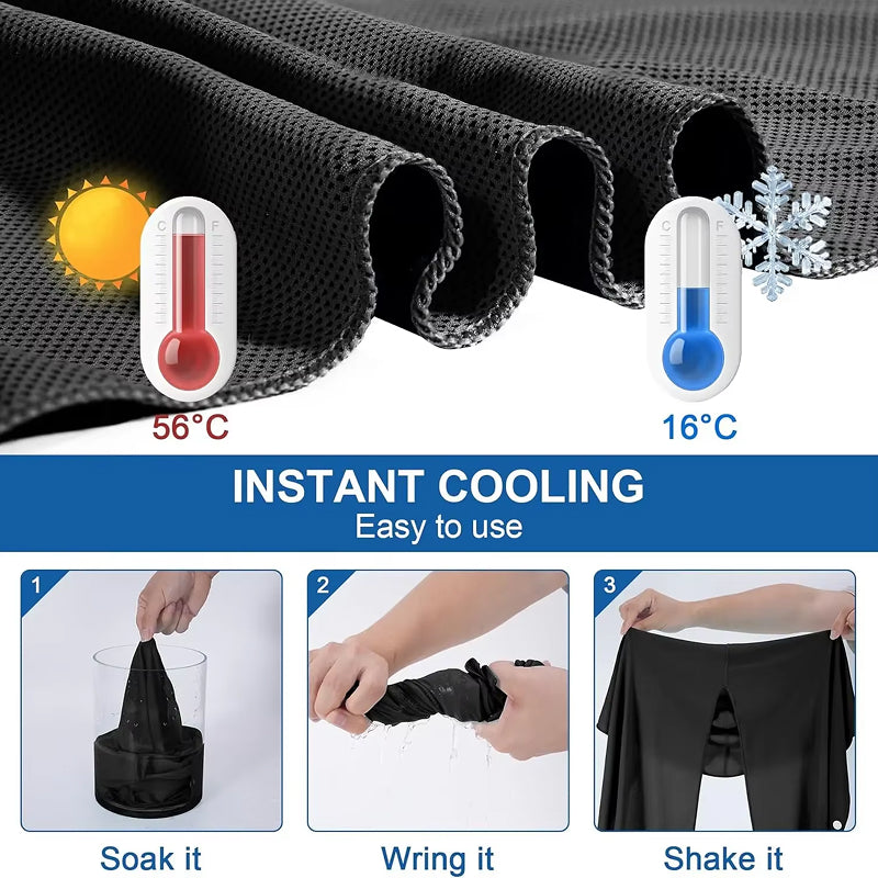 DryColix Cooling Towel Hooded 40+ UV Protection Instant 16°C Relief for Running and Outdoors
