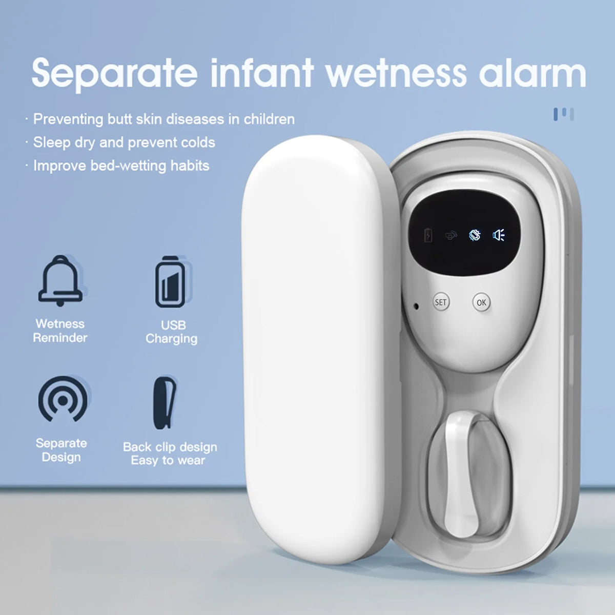 DryFomis Wireless Bed Wetting Alarm & Potty Training Monitor