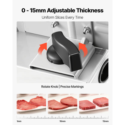 EaziCook Electric Meat Slicer 200W Deli Food Slicer with 2 Blades