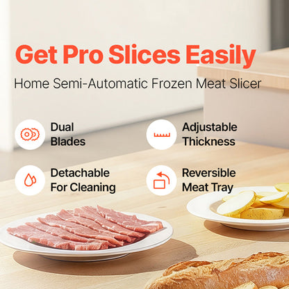EaziCook Electric Meat Slicer 200W Deli Food Slicer with 2 Blades