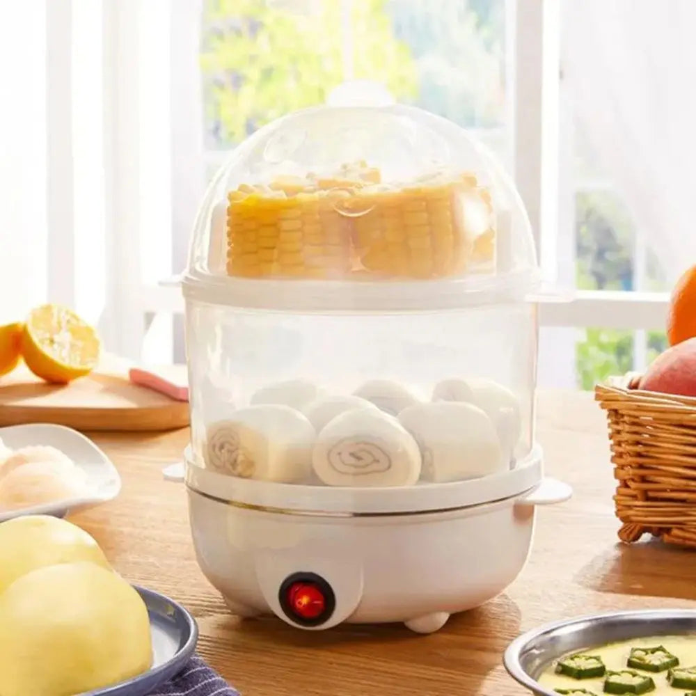 EgiMikix Dual-Layer Electric Egg Cooker with 14-Egg Capacity, Automatic Shut-Off and BPA-Free Steam Technology