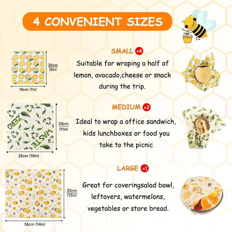 EmberFere Beeswax Wrap, Reusable Sustainable Food Storage Wrappers