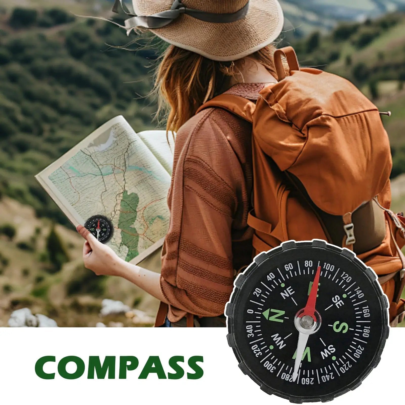 CovixPasi Survival Compass 17g Ultralight Waterproof Luminous Navigation