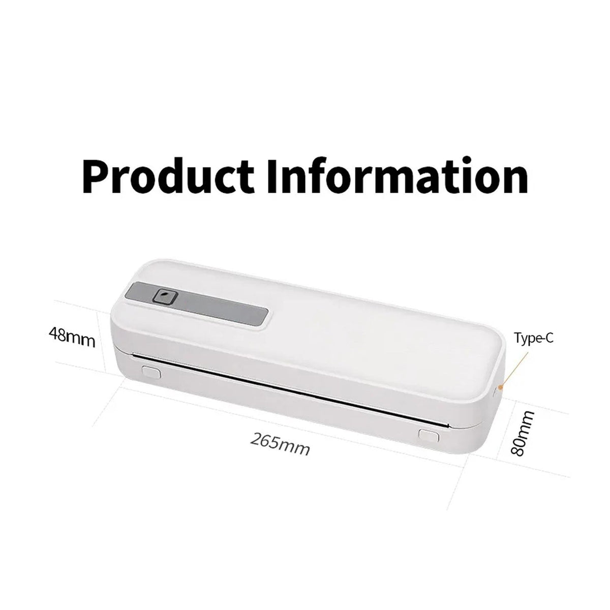 Portable Bluetooth Printer - Wireless Mobile Photo & Document Thermal Printer for Travel and Office