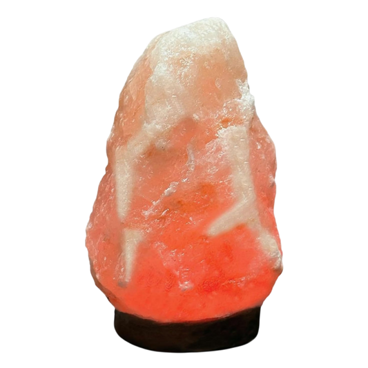 Himalayan Salt Lamp - Natural Crystal Rock Salt Night Light with Wooden Base