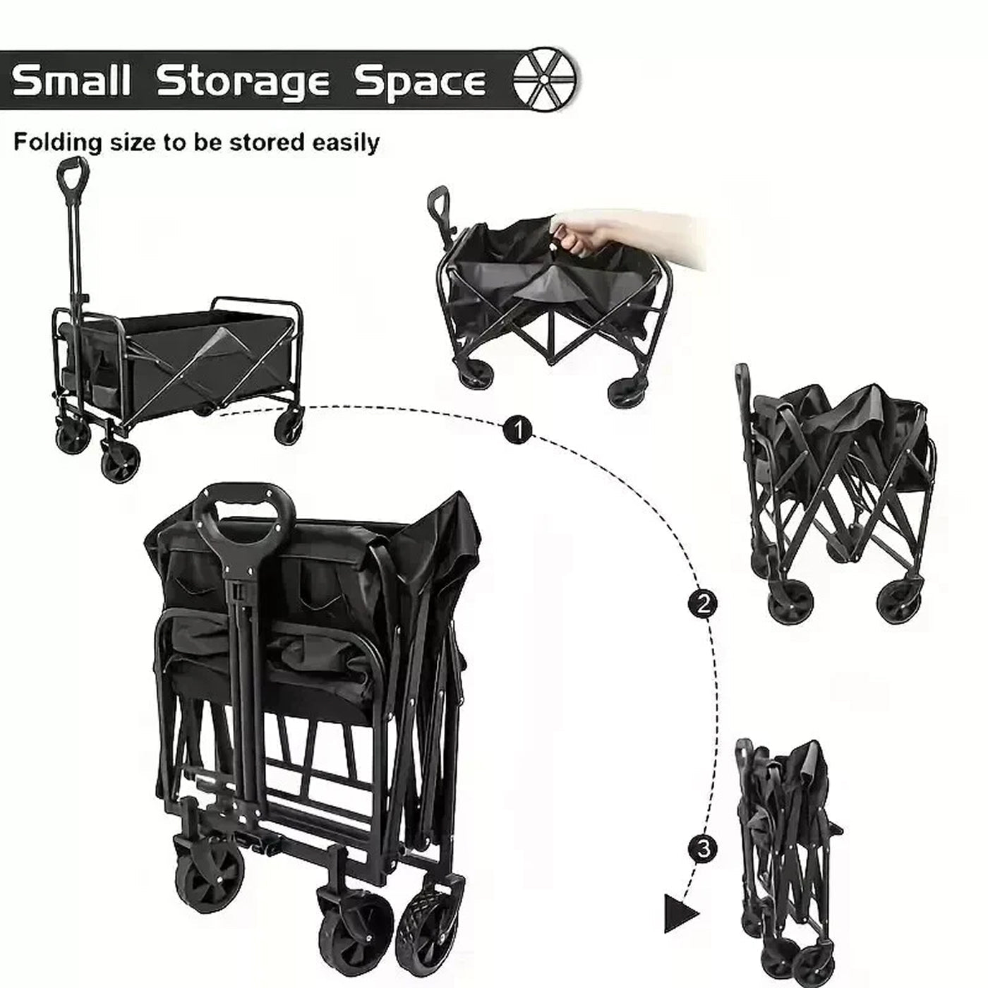 FaxinLika Foldable Wagon 220 lbs Capacity 90 Gallon Outdoor Utility Cart