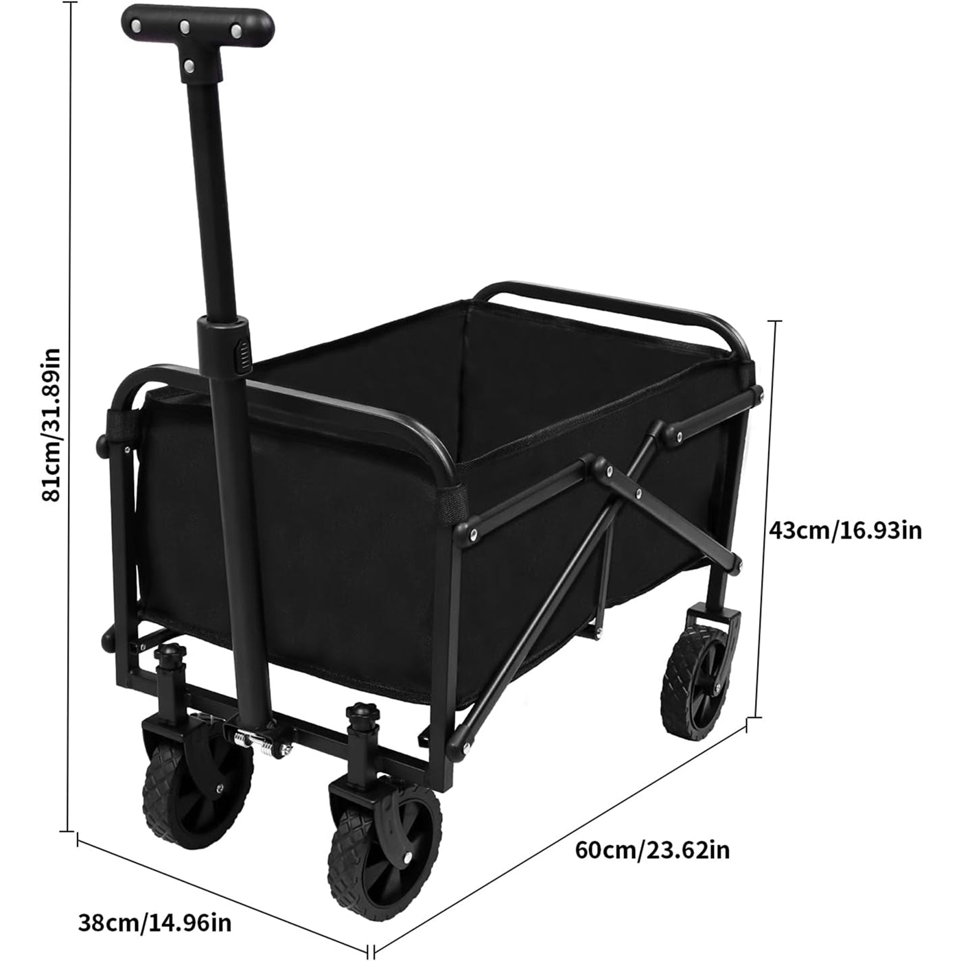 FaxinLika Foldable Wagon 220 lbs Capacity 90 Gallon Outdoor Utility Cart