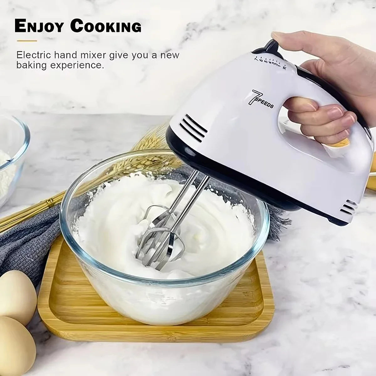 Electric Handheld Food Mixer for Kitchen Baking and Cooking with Attachments