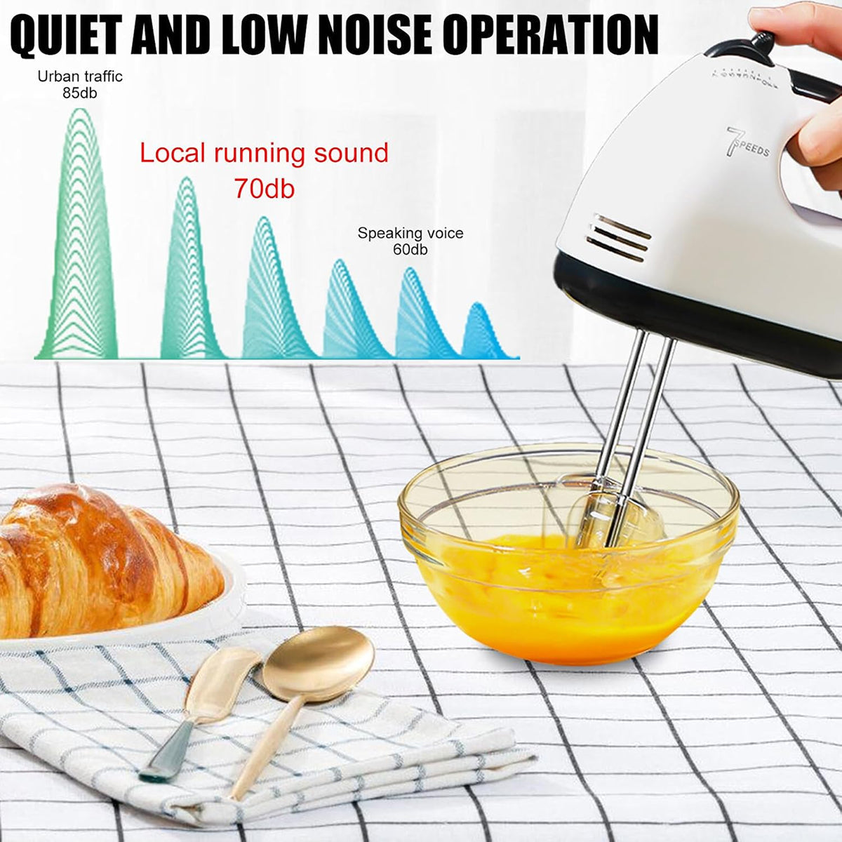 Electric Handheld Food Mixer for Kitchen Baking and Cooking with Attachments