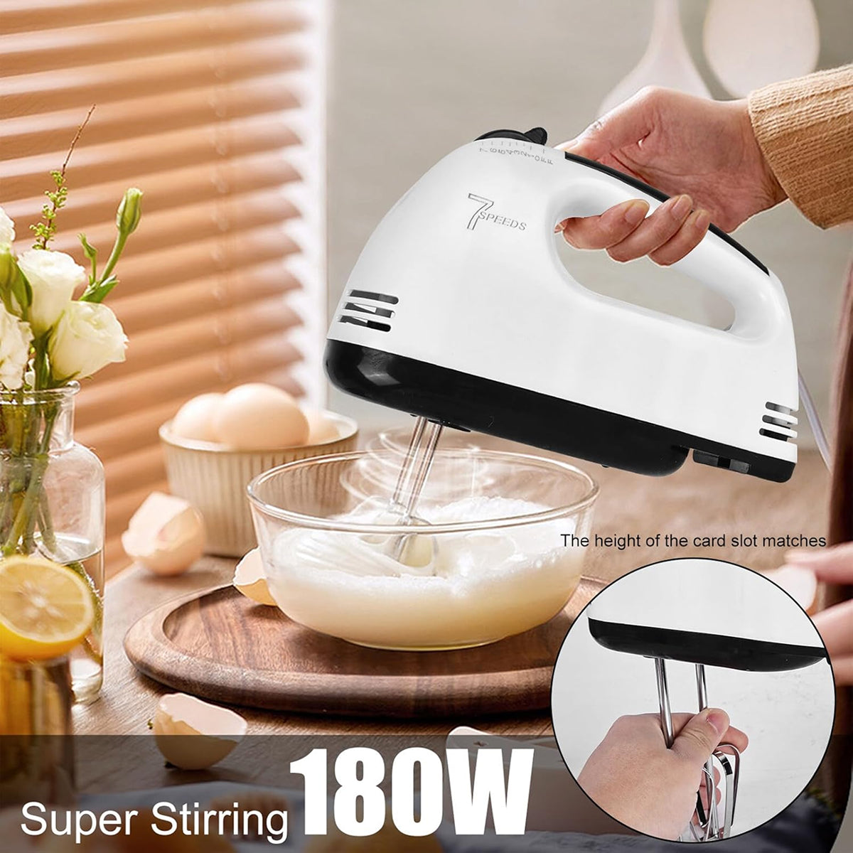 Electric Handheld Food Mixer for Kitchen Baking and Cooking with Attachments