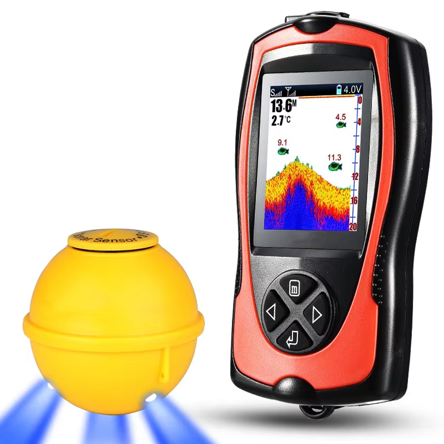 FixDerix Wireless Fish Finder 150m Range Portable Sonar with 2.4