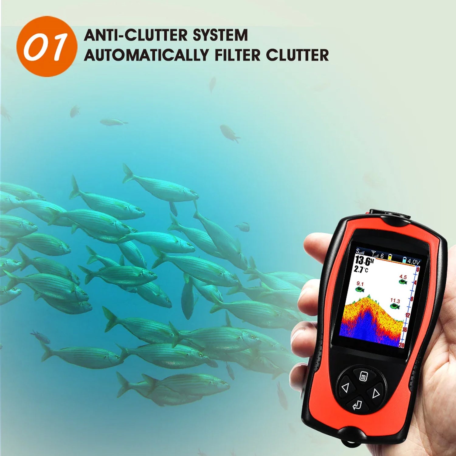 FixDerix Wireless Fish Finder 150m Range Portable Sonar with 2.4
