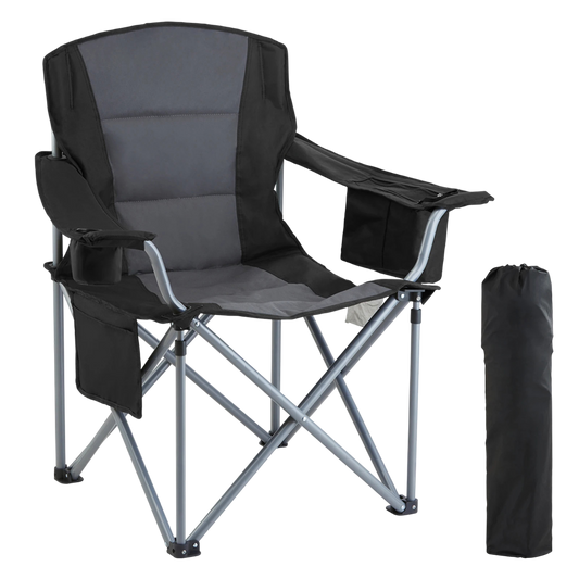 FisliChax Portable Fishing Chair 350 lbs Capacity Cooler Bag High Backrest 600D Oxford Foldable