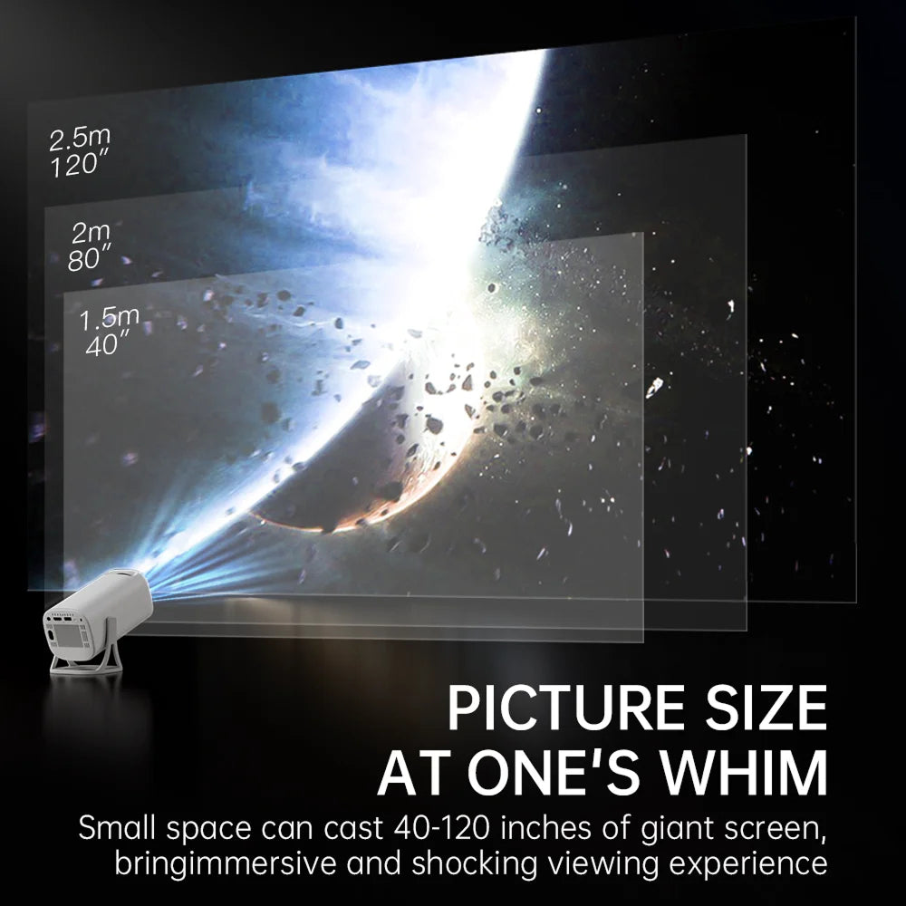 FixPromi Portable Mini Projector Android 11, 120 ANSI 720P HD Smart Projector