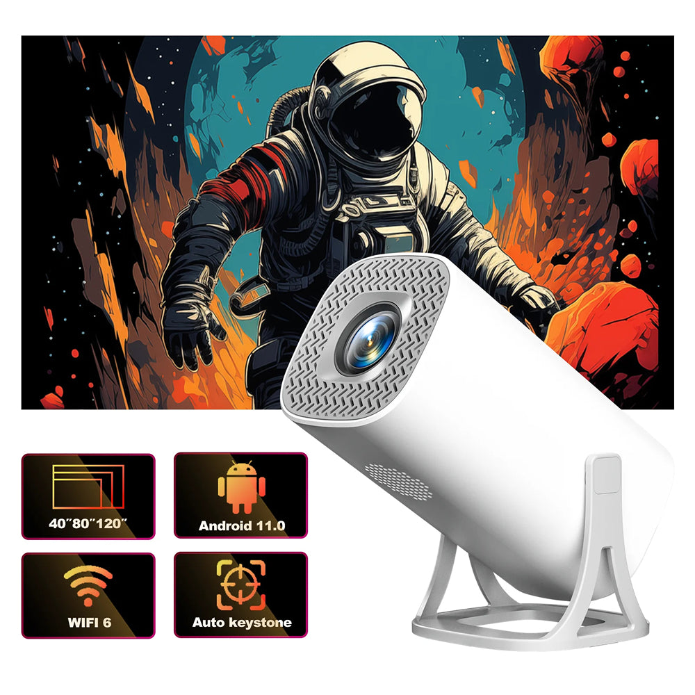 FixPromi Portable Mini Projector Android 11, 120 ANSI 720P HD Smart Projector