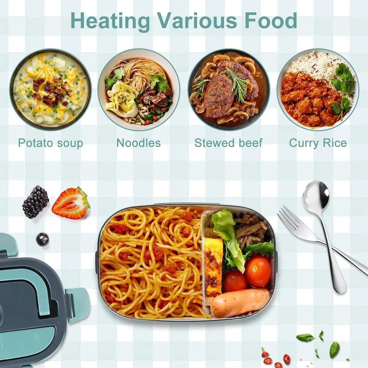FodiBring Portable 60W Electric Lunch Box 1.5L Food Warmer