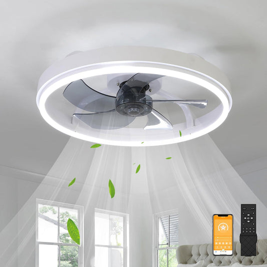 Ceiling Fan with Light, Dimmable LED, Remote Control, Flush Mount