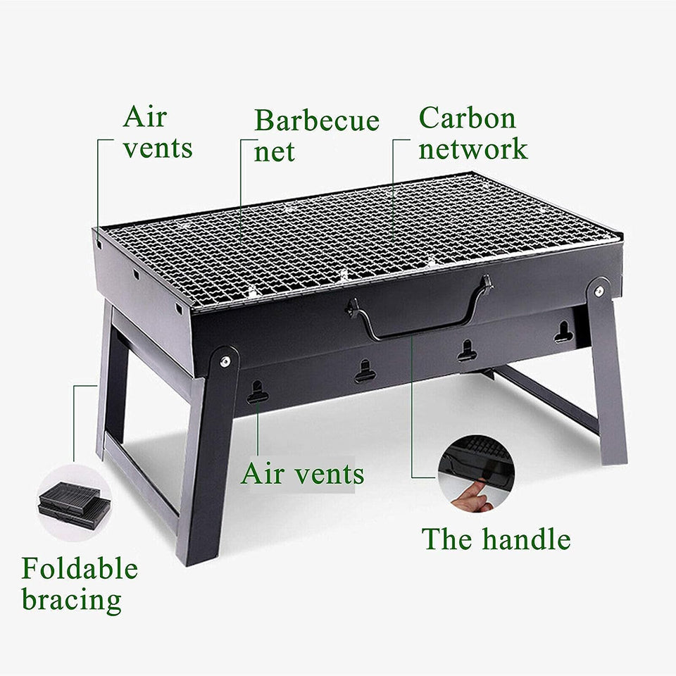 GalisCook Portable Tailgate Charcoal Grill - Foldable & Compact