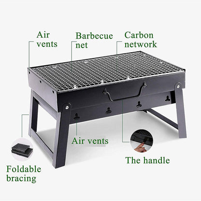 GalisCook Portable Tailgate Charcoal Grill - Foldable & Compact