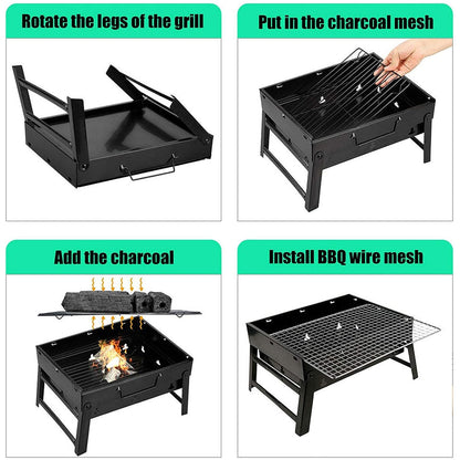 GalisCook Portable Tailgate Charcoal Grill - Foldable & Compact