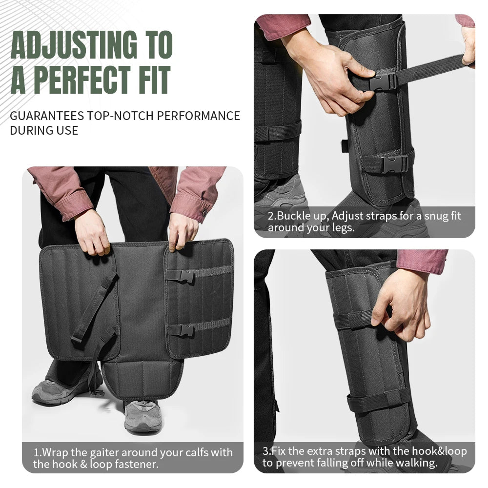 Snake Gaiters Waterproof Lower Leg Guard Cover for Outdoor Hiking Hunting Fishing