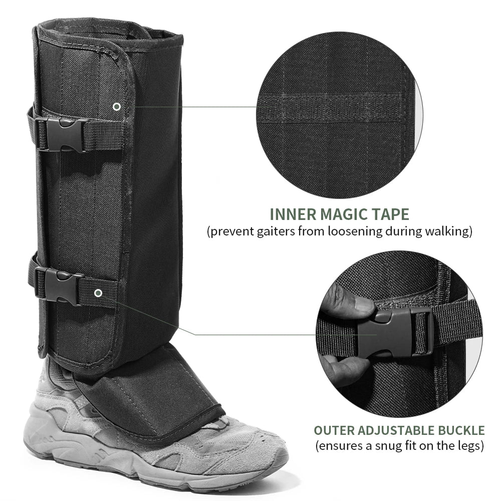 Snake Gaiters Waterproof Lower Leg Guard Cover for Outdoor Hiking Hunting Fishing