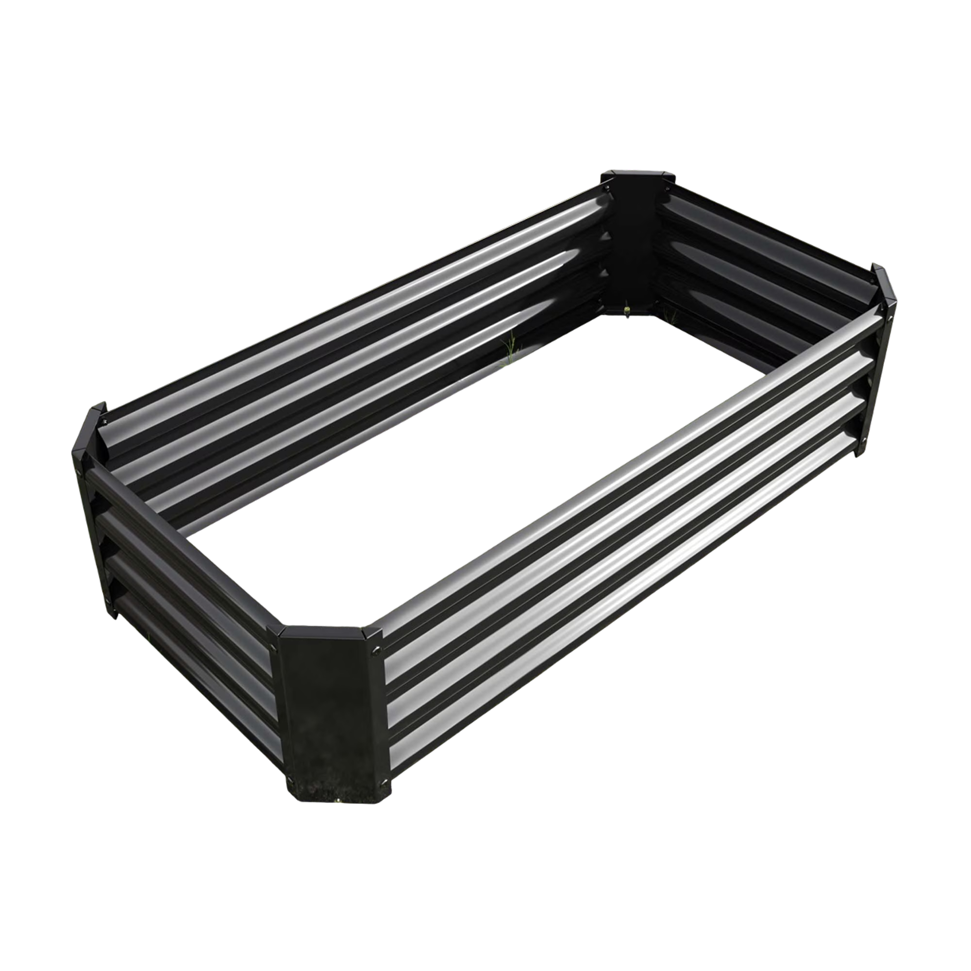 GoxiVamin Raised Garden Bed Galvanized Steel Planter Box with Safety Edges & Support Bars