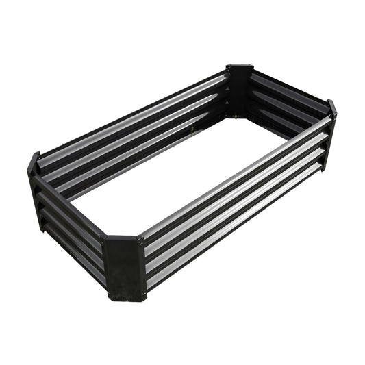 GoxiVamin Raised Garden Bed Galvanized Steel Planter Box with Safety Edges & Support Bars