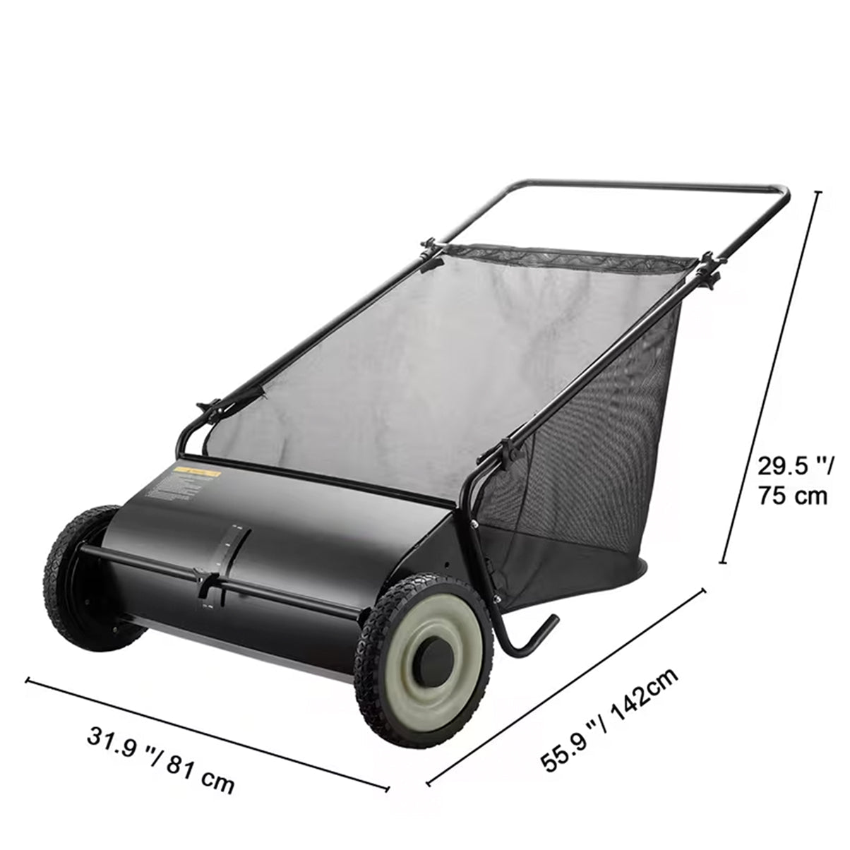 Lawn Sweeper Tow Behind & Push Lawn Sweeper for Leaf & Grass Collection