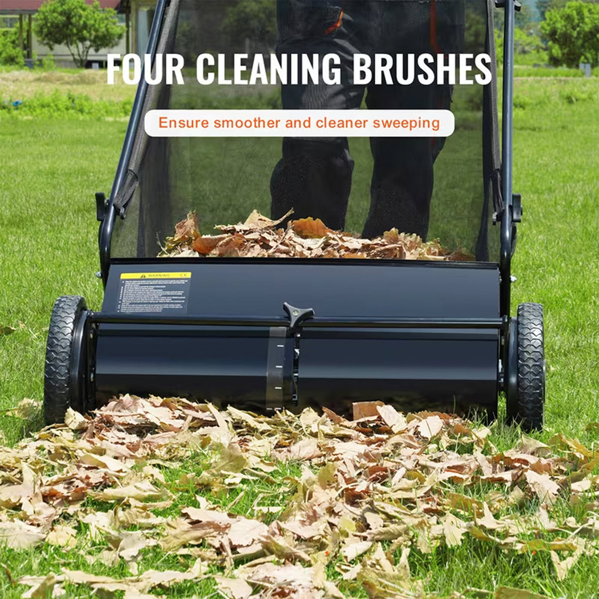 Lawn Sweeper Tow Behind & Push Lawn Sweeper for Leaf & Grass Collection