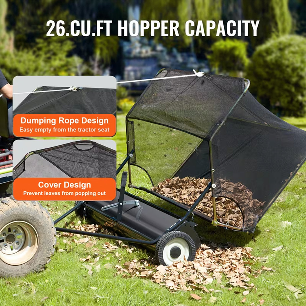 Lawn Sweeper Tow Behind & Push Lawn Sweeper for Leaf & Grass Collection