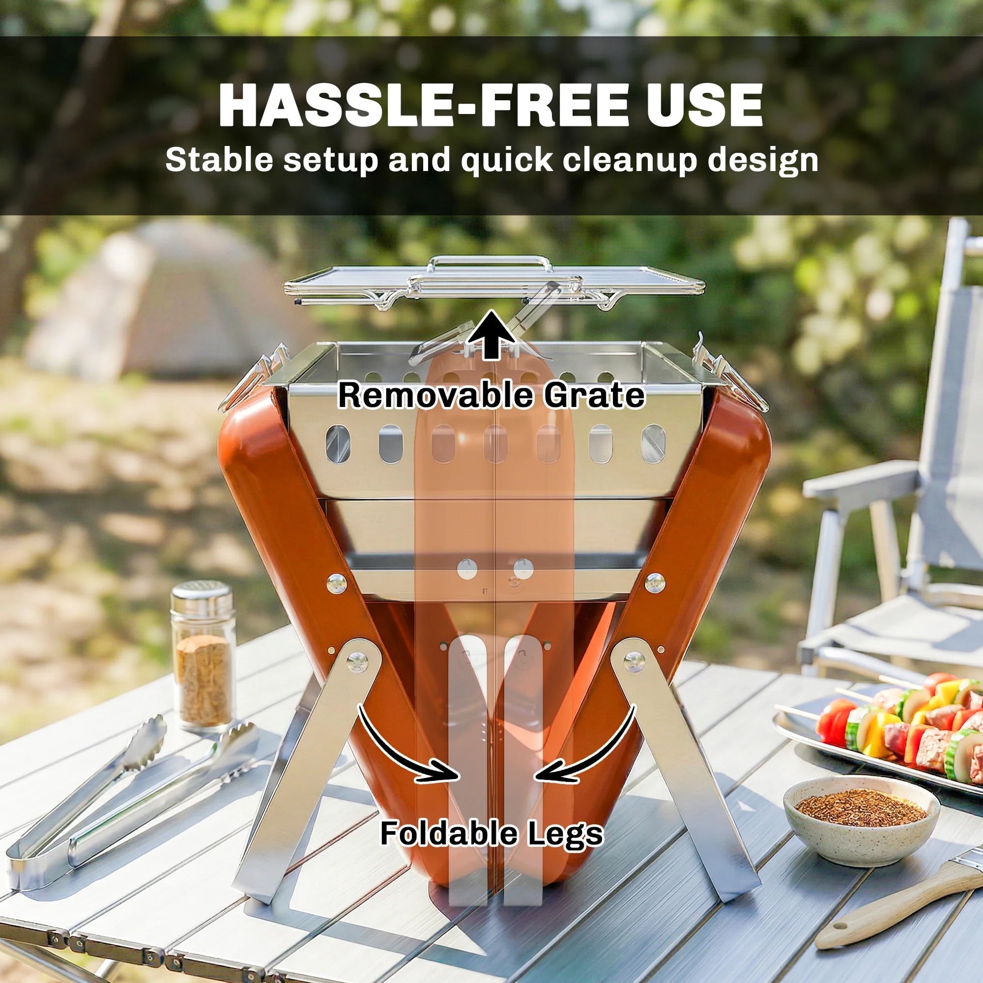 Portable Propane Gas Tailgate Grill for Outdoor Camping & Tailgating