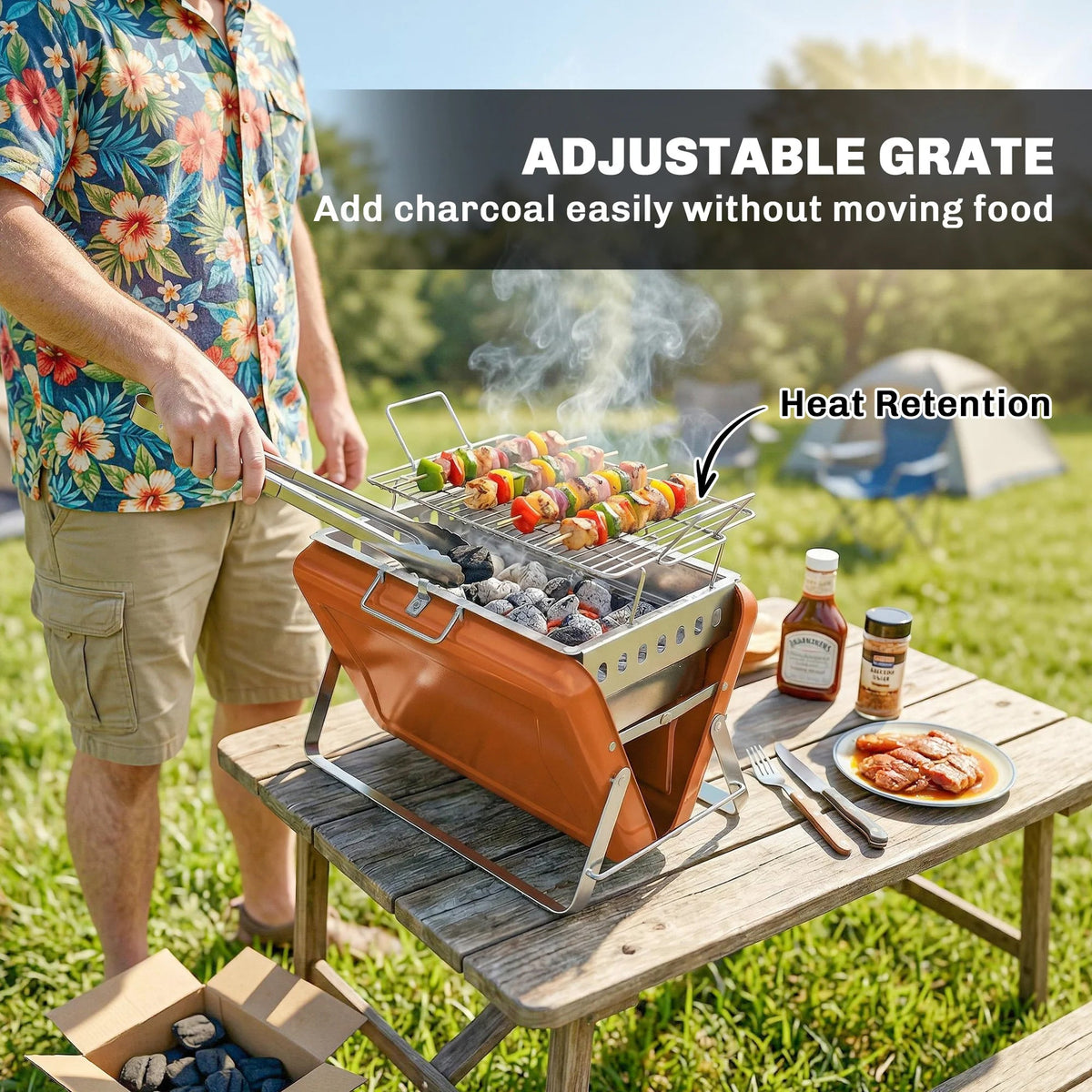 Portable Propane Gas Tailgate Grill for Outdoor Camping & Tailgating