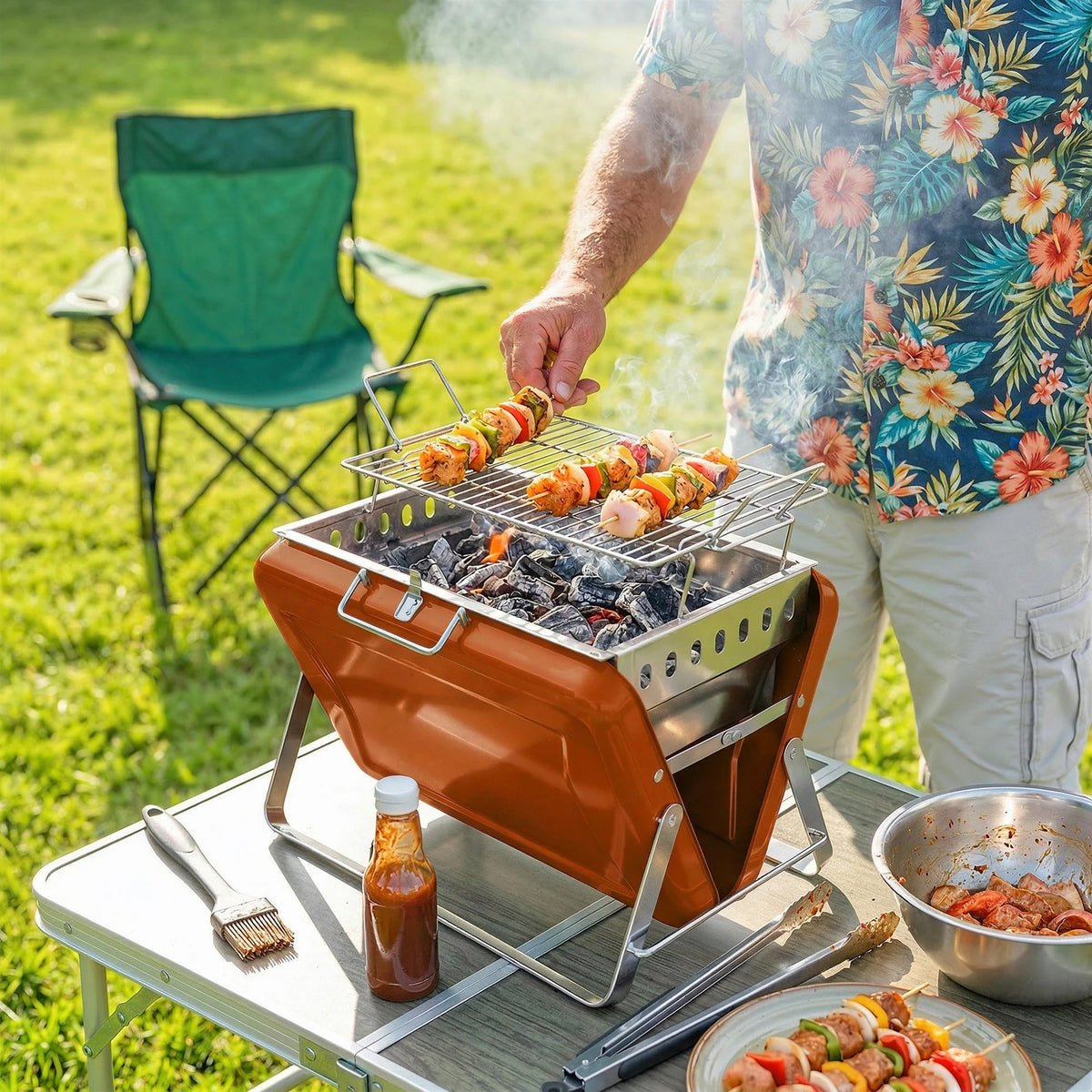 Portable Propane Gas Tailgate Grill for Outdoor Camping & Tailgating