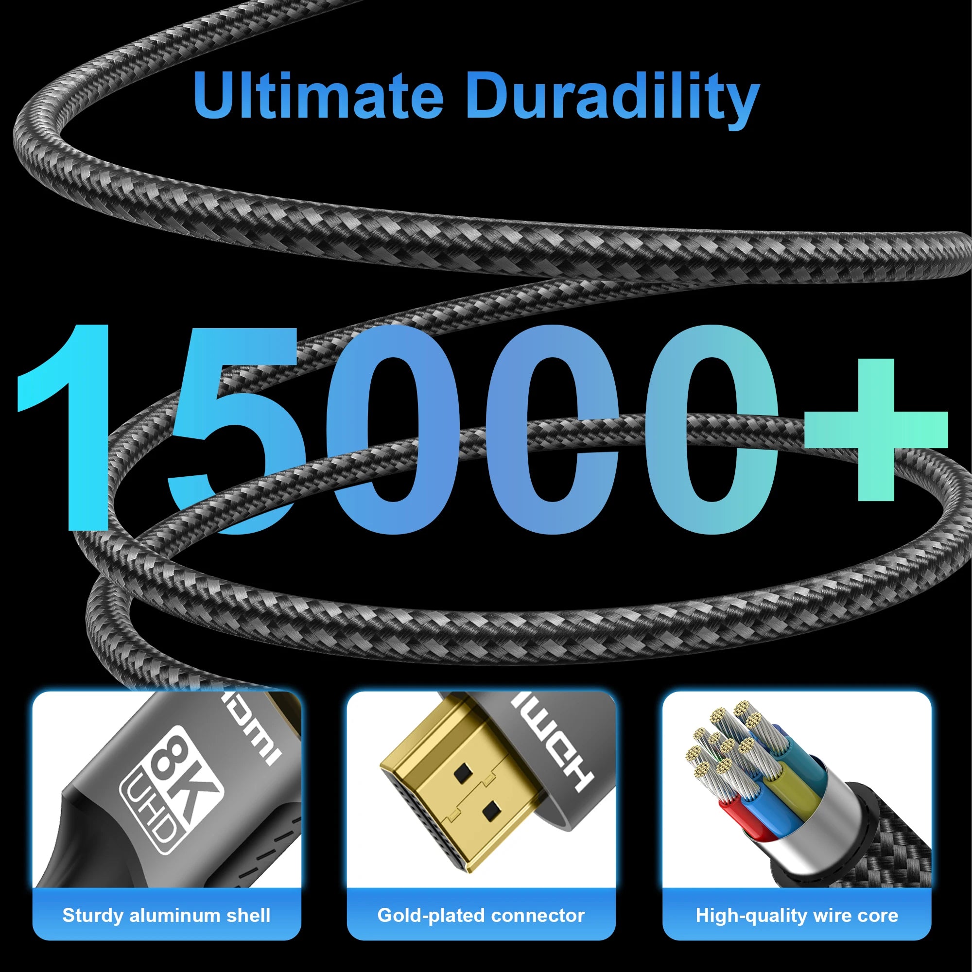 HimiBlixa 8K HDMI Cable Ultra High Speed 48Gbps